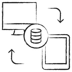Hand drawn Shared Database Server icon