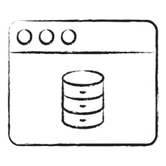 Hand drawn browser server icon