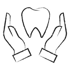 Hand drawn dental care icon