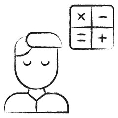 Hand drawn Maths Student icon