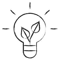 Hand drawn Eco Bulb icon
