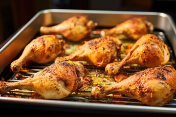 a tray of jerk drumsticks fresh out of the oven