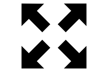 black arrows pointing in four different directions