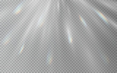 Vector rainbow crystal lights png. Light effect of a diamond explosion with glare. Rainbow flare, gently floating in the rays of light.
Rainbow bunnies display in the sunlight. - obrazy, fototapety, plakaty