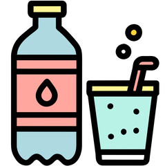 Sparkle water doodle icon cartoon style