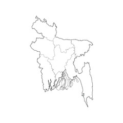 Line Map of Bangladesh Vector Icon Illustration Bangladesh map