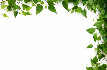 Obraz premium green leaves clipping frame, Generative AI