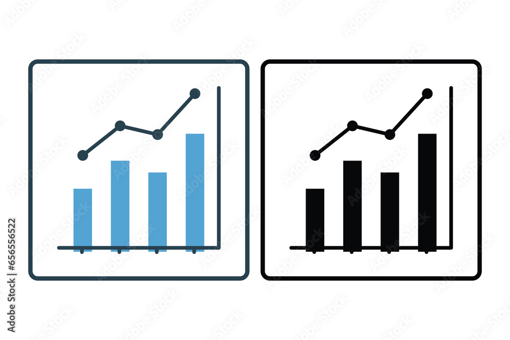Poster graph chart icon. icon related to business. suitable for web site design, app, ui, user interfaces. 