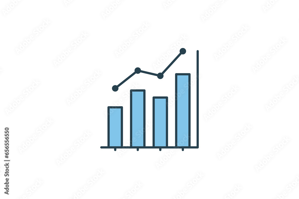Poster graph chart icon. icon related to business. suitable for web site design, app, ui, user interfaces. 