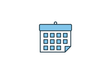 Calendar Icon. Icon related to Business. Suitable for web site design, app, UI, user interfaces. Flat line icon style. Simple vector design editable