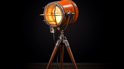 Fototapeta na wymiar Vintage industrial lamp or reflector for theater or.Generative AI
