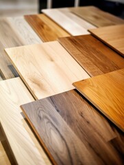 Fototapeta premium engineering or veneer wooden flooring ,click-lock type ,samples palette contains multi color tone and pattern of oak wood.