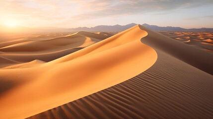 Panoramic view of sand dunes in the Sahara desert, Morocco - obrazy, fototapety, plakaty