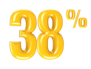 Number Gold 3D Render