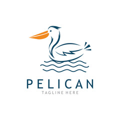 Pelican Bird Logo Template
