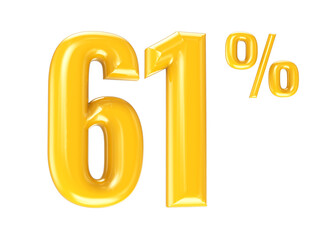 Number Gold 3D Render