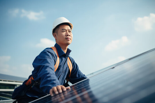 Sun Power Oversight: Engineer Monitors and Maintains the Solar Farm's Energy Harvesters