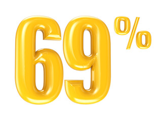 Number Gold 3D Render