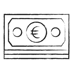 Hand drawn Euro Money icon