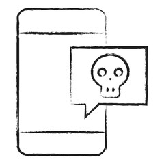 Hand drawn Skull Mobile Chat icon