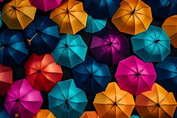 Colorful umbrellas background. 3d rendering, 3d illustration.