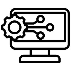 Digital Transformation Outline Icon