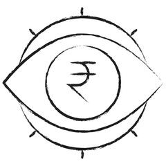Hand drawn Rupees View icon