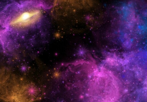 Colorful galaxy wallpaper night sky background © Thidarat