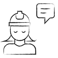 Hand drawn Woman Chat icon