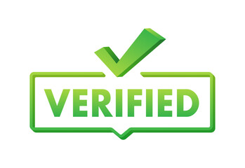 Verified badge profile. Verified square grunge. Checkmark icon. Vector stock illustration