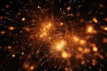 Fototapeta na wymiar Close up shot of a firework ignition with sparkling trails
