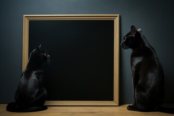 Gatos negros - obrazy, fototapety, plakaty