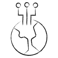 Hand drawn Global Ai icon