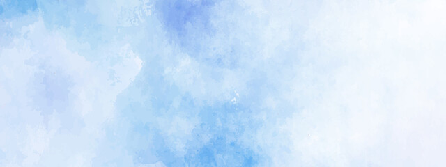 abstract soft brush painted white and blue watercolor background.	 - obrazy, fototapety, plakaty