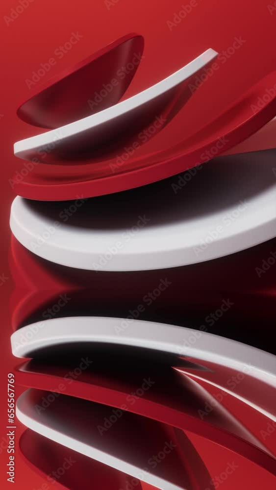 Wall mural Abstract red curve geometry background, 3d rendering.