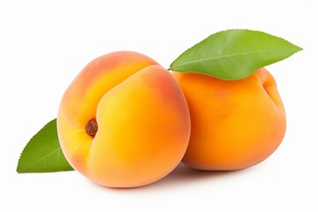 ripe apricots isolated, Generative AI