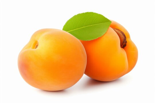 ripe apricots isolated, Generative AI