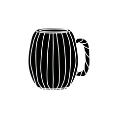 minimalist silhouette illustration of a pumpkin shaped glass for element, icon or logo.