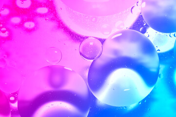 The oil on the water's surface softens in shades of rainbow.