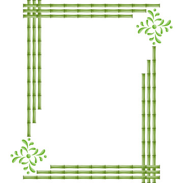 bamboo frame ornament vector design