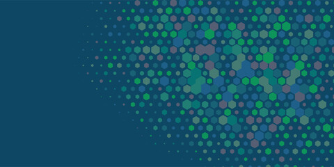 Geometric Multi size Hexagon with multi Color Background