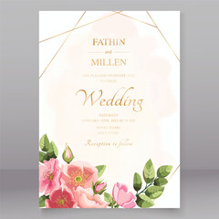 beautiful wedding invitation flower template
