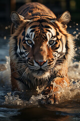Fototapeta na wymiar Majestic tiger in river