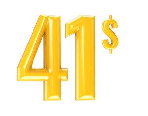 Number Gold 3D Render
