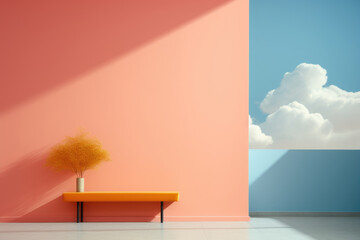 Architectural minimalism in light spring colors