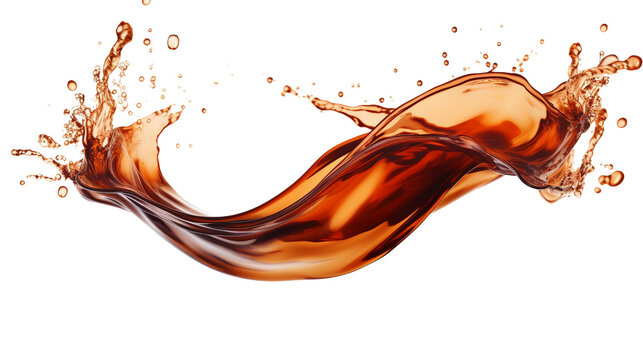 Cola splash isolated transparent, Generative AI