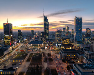 Capital of Poland - Warsaw Sunset  - obrazy, fototapety, plakaty
