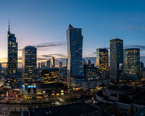 Capital of Poland Warsaw sunset - obrazy, fototapety, plakaty