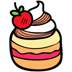 isolate strawberry cake