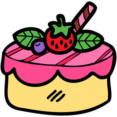 isolate strawberry cake